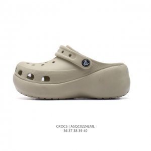 Crocs 沙滩洞洞鞋 女休闲厚底增高凉拖鞋 卡骆驰杨幂同款 厚底增高凸显大长腿沙滩鞋 选择尺码时 建议选大一码 脚感更舒适 这款没有鞋盒 类型：女鞋 尺码：3