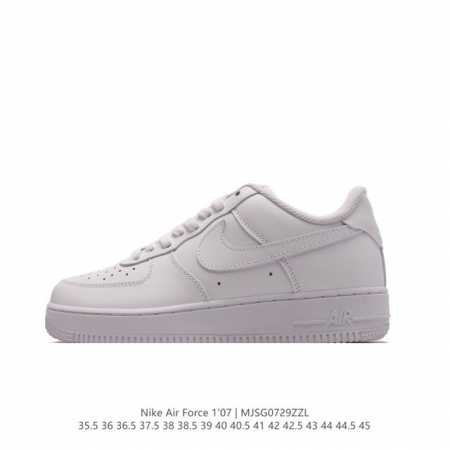 头层皮真气垫 耐克 Nike Air Force 1 '07 Low 空军一号含气垫 低帮百搭厚底增高休闲运动板鞋。柔软、弹性十足的缓震性能和出色的中底设计，横 - 点击图像关闭