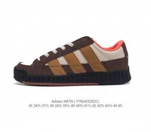 阿迪达斯 Adidas Nrtn 三叶草 新款休闲鞋潮流男女士运动板鞋 鞋面柔软皮革材质 超大号锯齿三条纹 简约的线条 柔软百搭 集舒适与时尚于一身 这款经典鞋