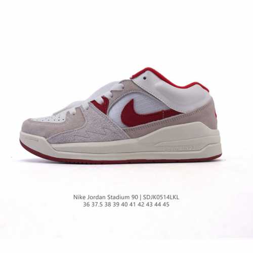 真标 耐克 Nike Air Jordan Stadium Aj90 潮流运动板鞋 Aj90 充满了对Tinkerhathield 原创设计的致敬 包括中足网状