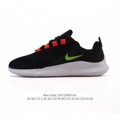 Nike Viale 耐克网面轻便舒适透气运动休闲跑步鞋。设计灵感源自马拉松跑步鞋，带来格外轻盈的脚感，以现代手法诠释快速理念。轻盈网眼鞋面结合合成材质翻毛皮，