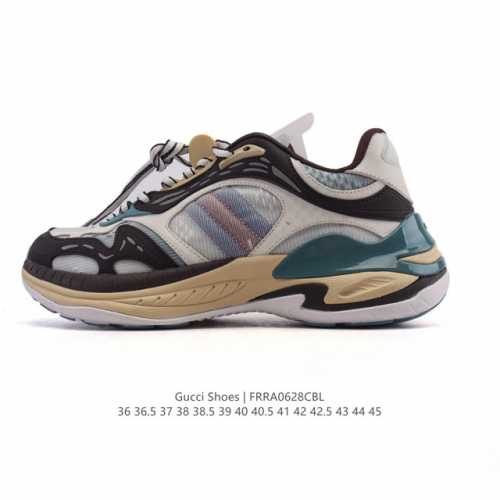 公司级 Gucci 古驰 高奢百搭休闲男女士运动鞋 明星同款缓震慢跑鞋 小红书爆款厚底增高老爹鞋 鞋面走线工整 清晰质感 高端时尚 简约大气 防滑舒适。 类型：