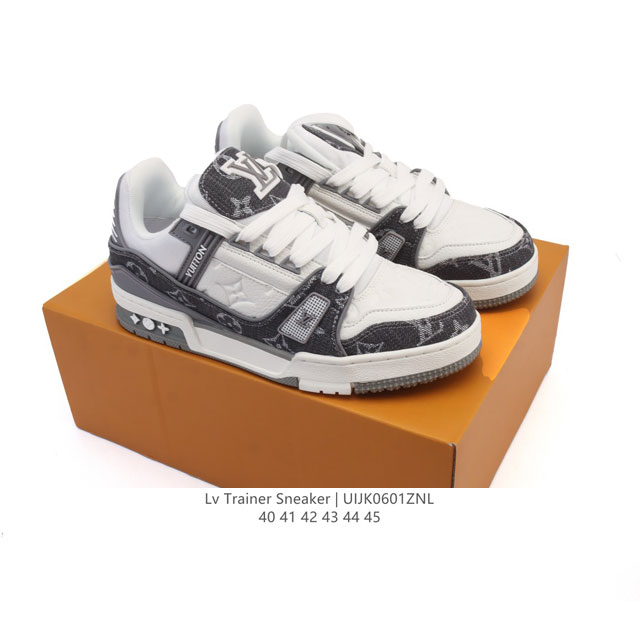 公司级 路易威登 Louis Vuitton Lv路易威登板鞋 时尚运动鞋潮厚底增高男鞋。舒适防滑底和百搭性霸屏整个时尚娱乐圈，细节调整完美主义！采用柔软帆布织