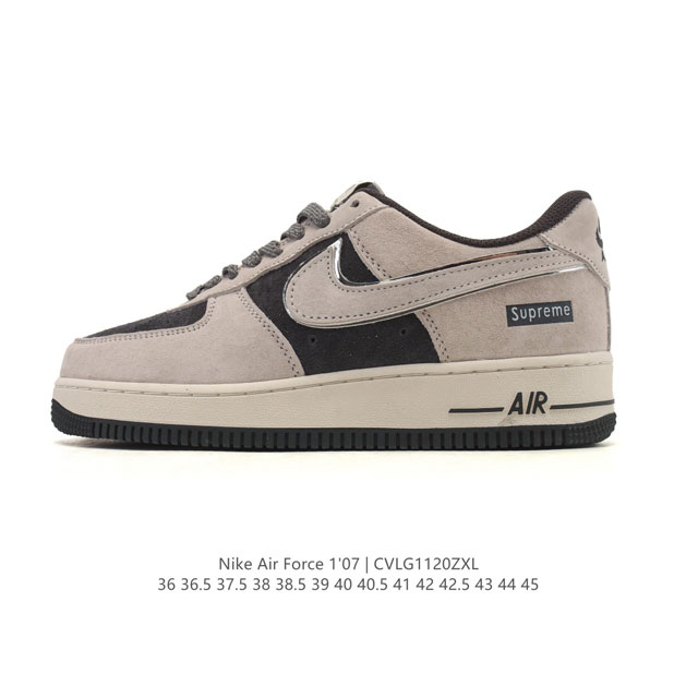 耐克 Nike Air Force 1 '07 Low 空军一号含气垫 低帮百搭厚底增高休闲运动板鞋。柔软、弹性十足的缓震性能和出色的中底设计，横跨复古与现代的