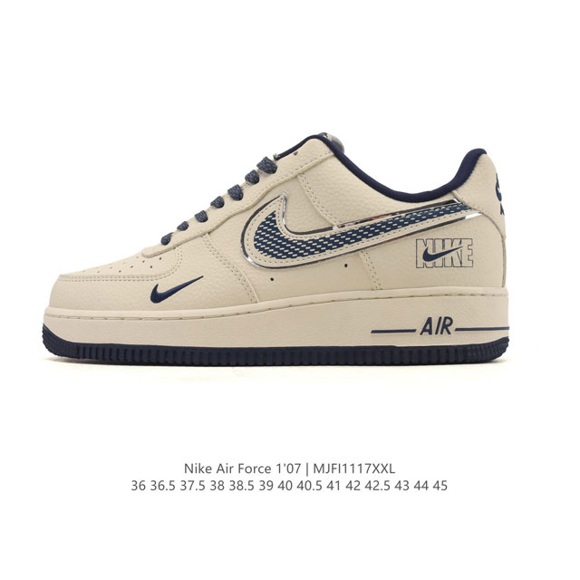公司级 耐克 Nike Air Force 1 '07 Low 空军一号含气垫 小白鞋 中帮百搭厚底增高休闲运动板鞋。柔软、弹性十足的缓震性能和出色的中底设计，