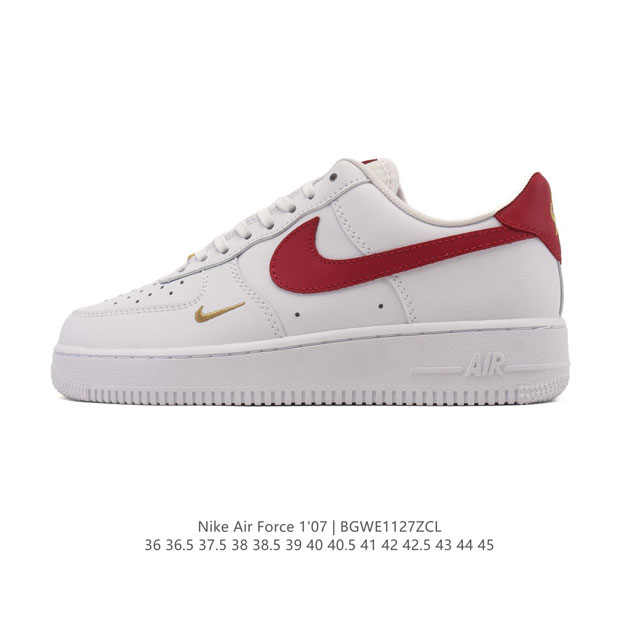耐克 Nike Air Force 1 '07 Low 空军一号含气垫 小白鞋 低帮百搭厚底增高休闲运动板鞋。柔软、弹性十足的缓震性能和出色的中底设计，横跨复古